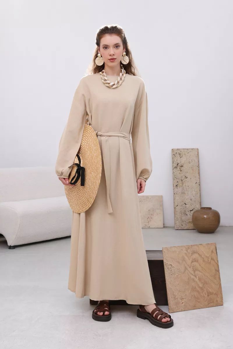 Belted Linen Dress